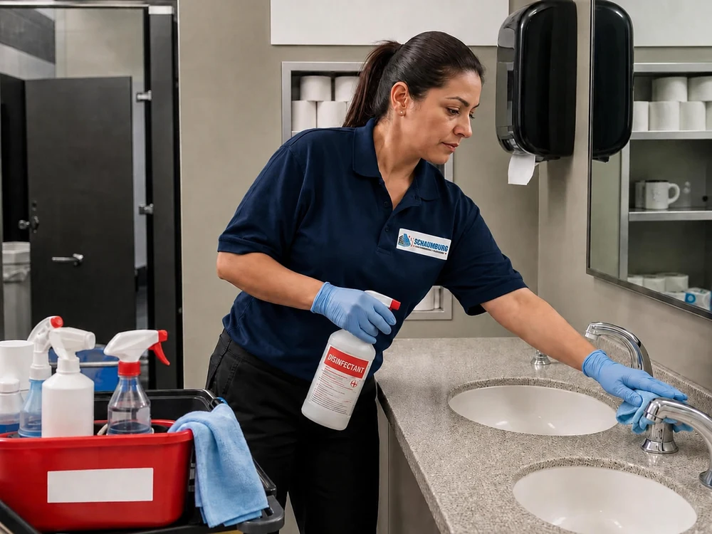 Commercial cleaner servicing a professional facility